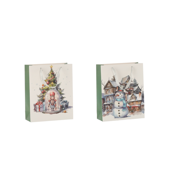 DÁRKOVÁ TAŠKA BOŽÍ NAROZENÍ "FROZEN CHRISTMAS" 18 x 24 x 8 CM balení=12ks *0665