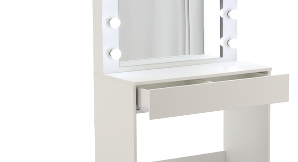 TOALETKA DO WIZAŻU BIAŁA Z OŚWIETLENIEM 80 x 40 x 140 CM *9452