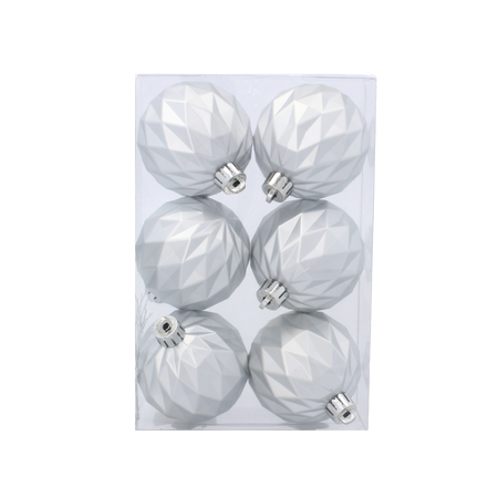 KPL. 6 BOMBEK GEOMETRYCZNYCH 6 CM CZERWONY/ZŁOTY/SREBRNY *2792
