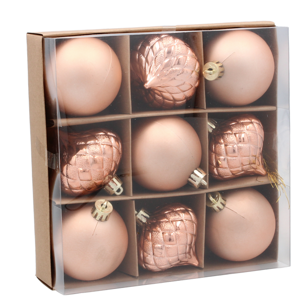 KPL. 9 BOMBEK 6 CM OLIVOVÝ/MEĎOVÝ/GRAPHITOVÝ MIX VZOROV *7665