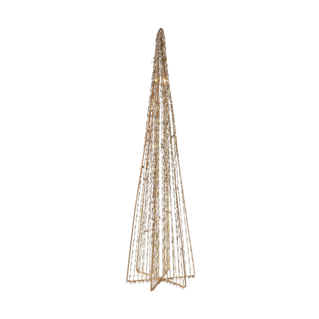 Vianočná ozdoba - LED kužeľová jedľa 60 cm zlatá *6390