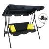 SWING GARDEN A-TYPE 170 X 110 X 153 CM BLACK WITH YELLOW PILLOWS AND CUP HOLDERS