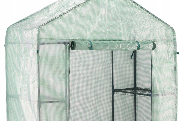 SZKLARNIA OGRODOWA Z PÓŁKAMI ZIELONA 140 x 73 x 200 CM