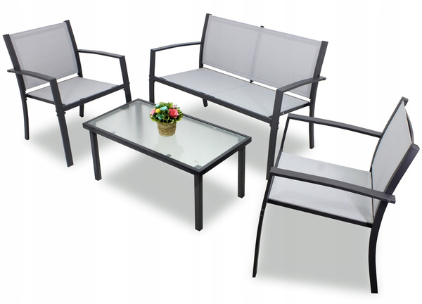 SET DE MOBILIER PENTRU GRĂDINĂ - BANCĂ, 2 SCAUNE, MASĂ *0846