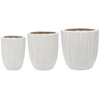 Set of 3 Ceramic Pot Covers 24, 30, 40 cm - White