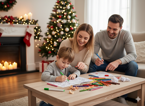 CHRISTMAS COLORING BOOK - DIY - WITH 4 MARKERS - MIX OF DESIGNS