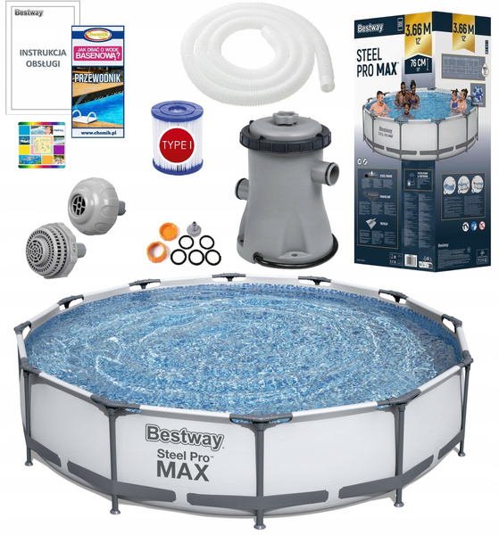 RÁMOVÝ BAZÉN 366 X 76 CM (BAZÉN, FILTRÁCNA PUMPA)