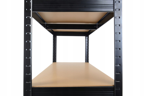 REGAŁ 5-POZIOMOWY 180 x 90 x 40 CM CZARNY UDŹWIG PÓŁKI: 175 KG *7392