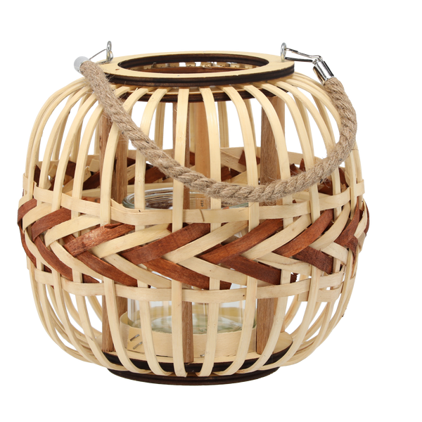 WOODEN LANTERN H 23 CM