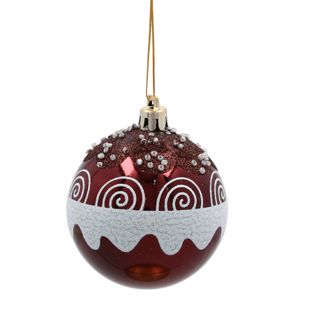 SET 6 BOLURI DE CRĂCIUN BURGUND 7 CM MIX DE MODELE *5782