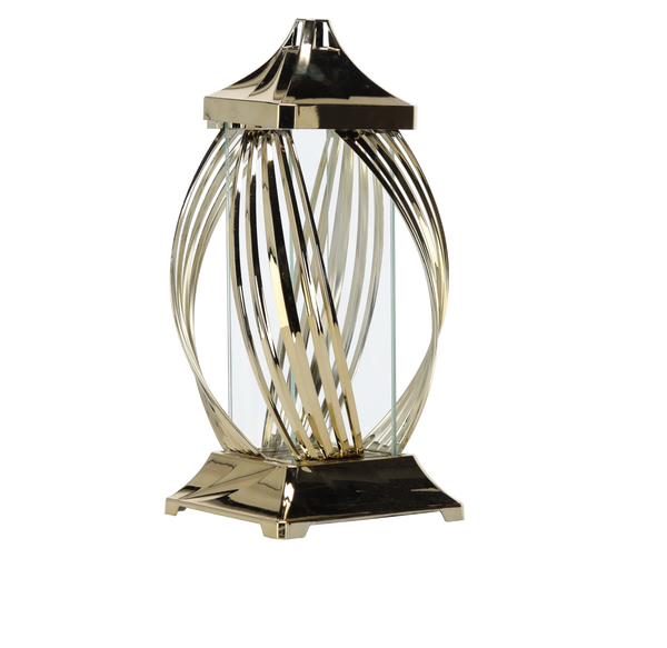 Lampión 40 cm stužka metalická zlatá/stříbrná balení=3ks*8507