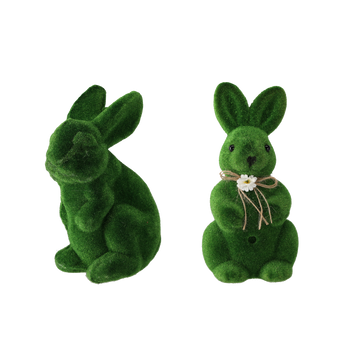 EASTER DECORATION - BUNNY GREEN 10 x 11 x 21 CM MIX 2 PATTERNS