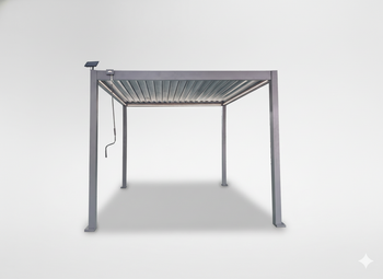 PERGOLA OGRODOWA ALUMINIOWA SZARA LED 3 x 3 x 2,5 M