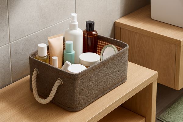 RECTANGULAR BASKET BROWN SIZE M