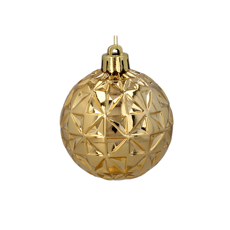 SET OF 6 BAUBLES 6 CM RED/GOLD/SILVER