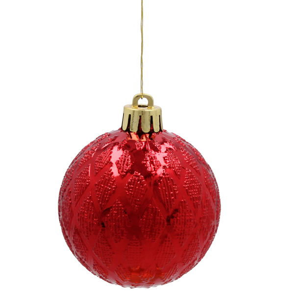 KPL. 6 BOMBEK 6 CM ČERVENÁ / ZLATÁ / STRIEBORNÁ *3832