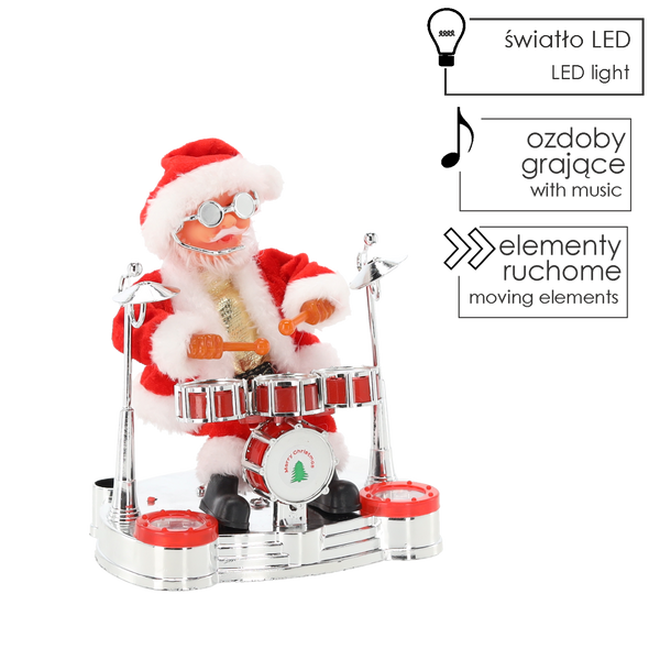 MIKULÁŠ S BUBNOM - HRAJÚCI 25,5 CM *6499