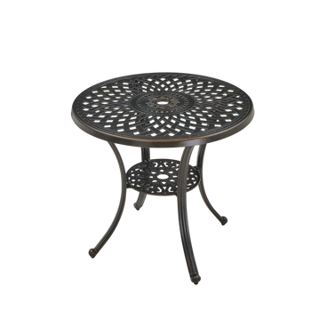 ALUMINIUM TABLE "MONDRICH" ANTIQUE BROWN DIA78 x 70 CM