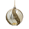SET OF 6 CHRISTMAS BAUBLES GOLD 8 CM