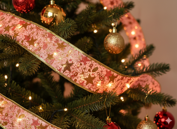 CHRISTMAS RIBBON LED MIX COLOURS WARM WHITE