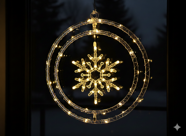 ŚWIĄTECZNA OZDOBA - ŚNIEŻYNKA MICRO LED 60L CIEPŁY BIAŁY NA BATERIE *1759