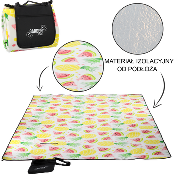 Pătură de picnic 300x200 cm cu izolație fructe *5752