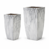 SET OF 2 CERAMIC PLANT POT COVERS – MARBLE EFFECT