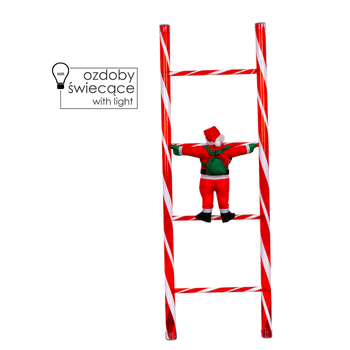 MIKULÁŠ NA ŽEBŘÍKU 41 x 4 x 121 CM LED *7731