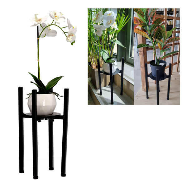 METAL STAND / FLOWER POT HOLDER 20 - 30.5 CM X 38 CM BLACK