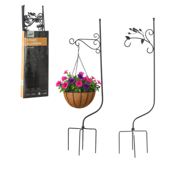 PLANT STAND BLACK MIX OF DESIGNS 122 CM