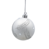 SET OF 8 CHRISTMAS BAUBLES SILVER 6 CM