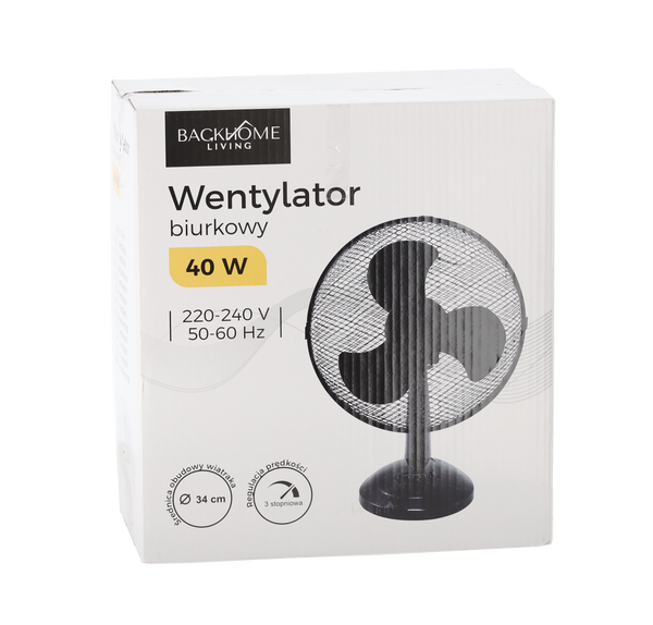 STOLNÝ VENTILÁTOR ČIERNY 40W