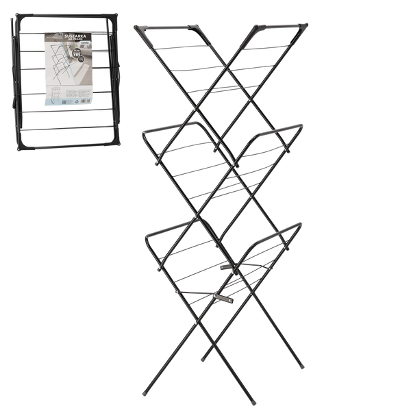 Sušička na prádlo "CAMILLA" čierna 62 x 51 výška 136,5 CM *1150