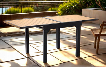 ROZKLADACÍ ALUMINIOVÝ STÔL "ALEX" 90/180 x 90 x 75,5 CM *0381