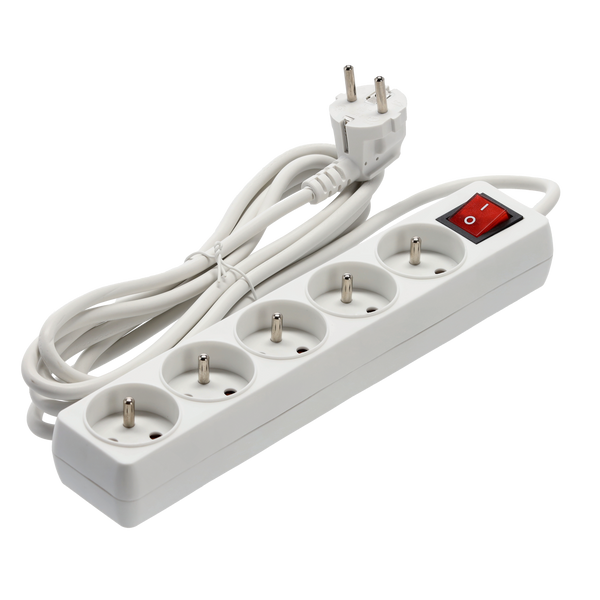 PRZEDŁUŻACZ LISTWA ZASILAJĄCA Z WYŁĄCZNIKIEM 5 GNIAZD 3 M BIAŁY *8695