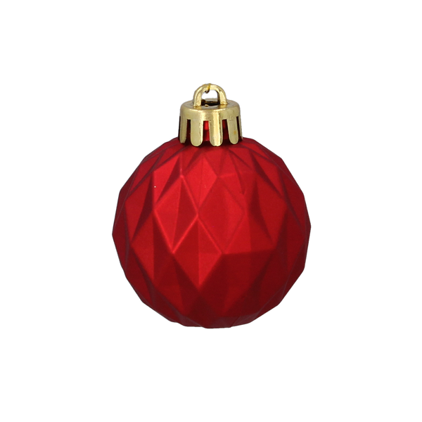 SET OF 16 BAUBLES 4 CM RED/GOLD/SILVER