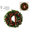 CHRISTMAS WREATH LED 40 CM 40 L GREEN WITH BROWN BOW