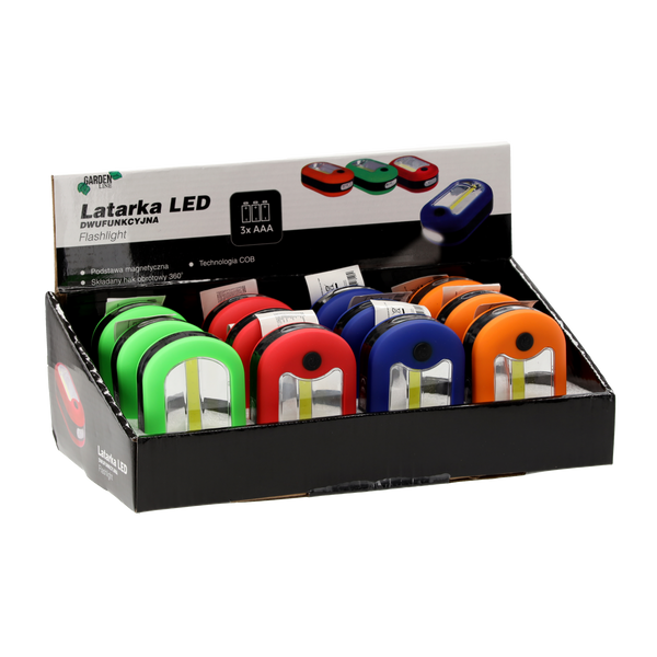 LED FLASHLIGHT WITH HANGING DISPLAY=12 PCS