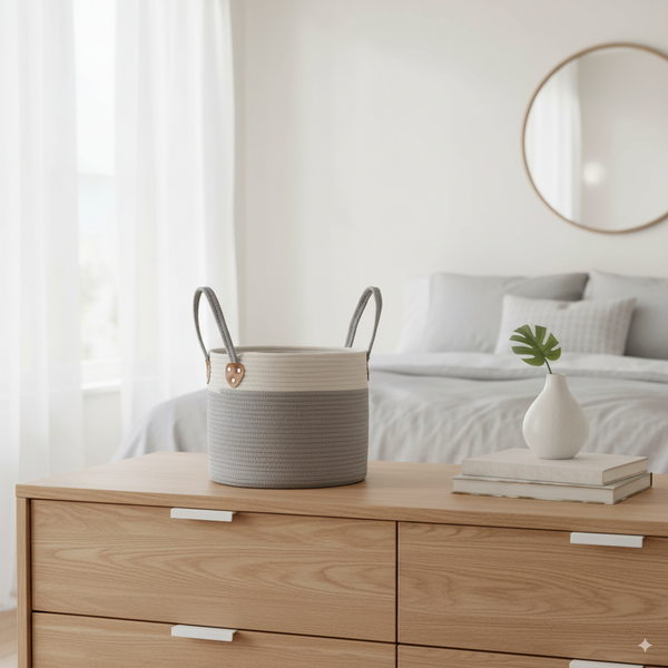 ROUND BASKET GREY SIZE S