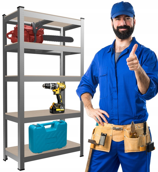 DOUĂ RAFTURI 5-LEVEL 90x30x180 CM ÎNCĂRCĂTURĂ POLICĂ: 175 KG*0885