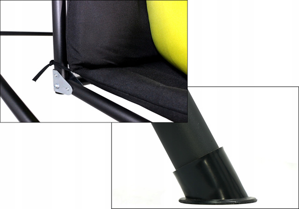 HOTAȚĂ DE GRĂDINĂ A-TYPE 170 x 118 x 153 cm NEAGRĂ CU PERNE GALBENE ȘI SUSTINERI PENTRU CUPS *9689