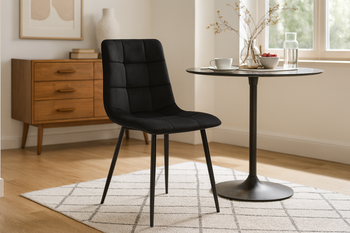 KRZESŁO NOWOCZESNE WELUROWE CZARNE *2951