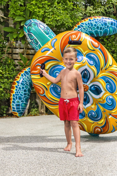 Bestway 6'x 68"/1.83m x 1.73m Mediterranean Turtle Ride-On