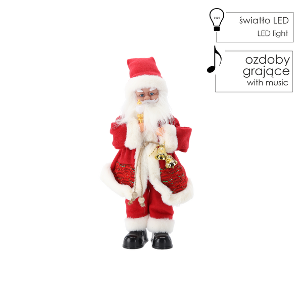 SANTA CLAUS WITH CANDLE - PLAYING 40,5 CM