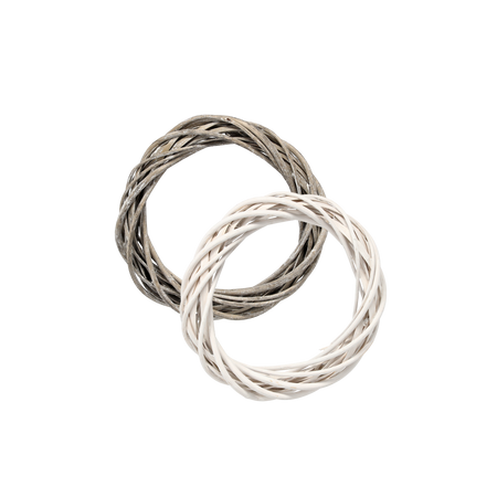 WICKER WREATH 25 CM WHITE / GRAY