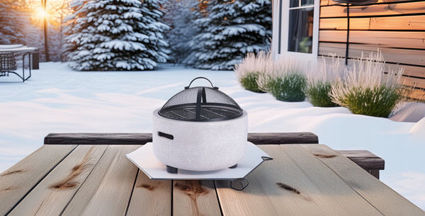 GARDEN FIREPLACE WITH COVER AND POKER 43 x 43 x 38.5 CM