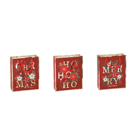 CHRISTMAS GIFT BAG "CHRISTMAS TO YOU" 18 x 24 x 8 CM MIX DESIGNS