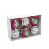 SET OF 6 CHRISTMAS TREE ORNAMENTS - PUMPKIN MIX OF COLORS 6CM