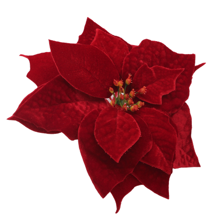 ARTIFICIAL FLOWER - POINSETTIA 25 CM ON CLIP DARK RED