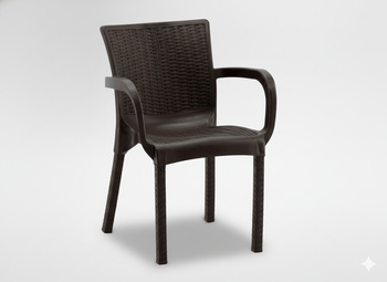 KRZESŁO OGRODOWE RATTAN 60 x 60 x 82 CM BRĄZ